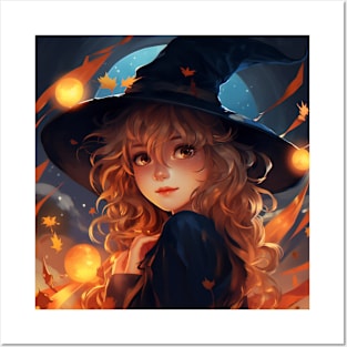 Halloween witch girl Posters and Art